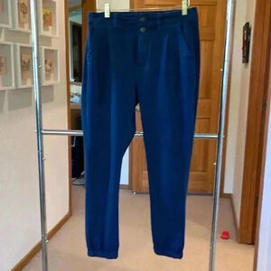 Paige Pleated Mayslie Jogger Navy Blue size 27